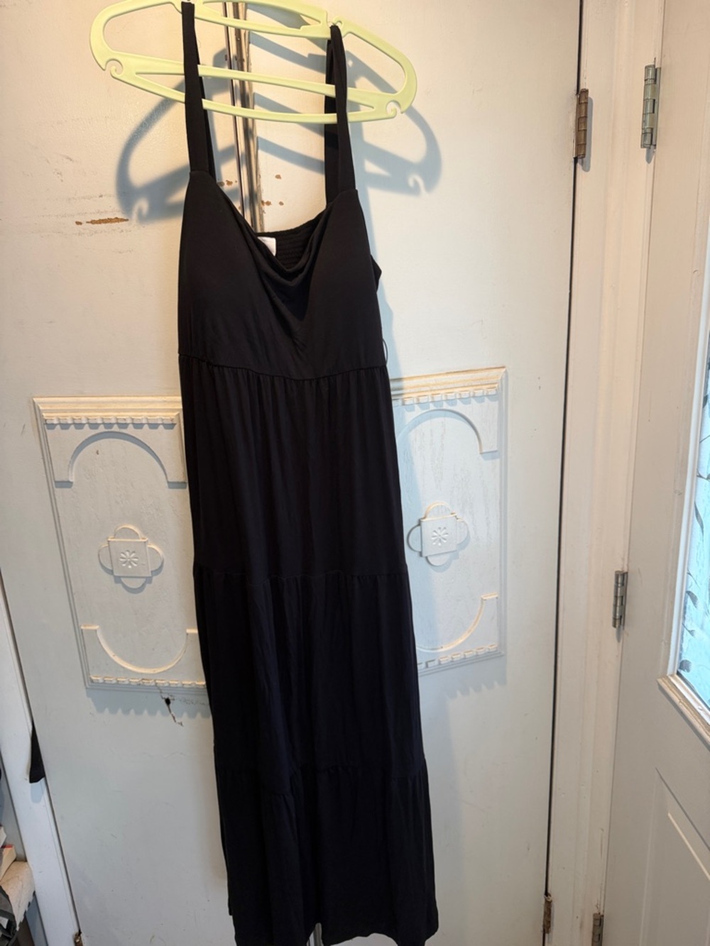 Soma Black Sleeveless Maxi Dress with Draped Neckline